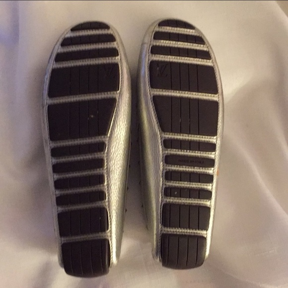 LOUIS VUITTON RARE! Driving Mocs Silver EU 37 - Picture 8 of 8